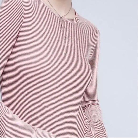 RO & DE By Anthropologie Red & White Striped Bell Sleeve Top Size M New With Tag - Picture 3 of 15